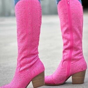 Southern fried chics wild calf knee high cowgirl boots